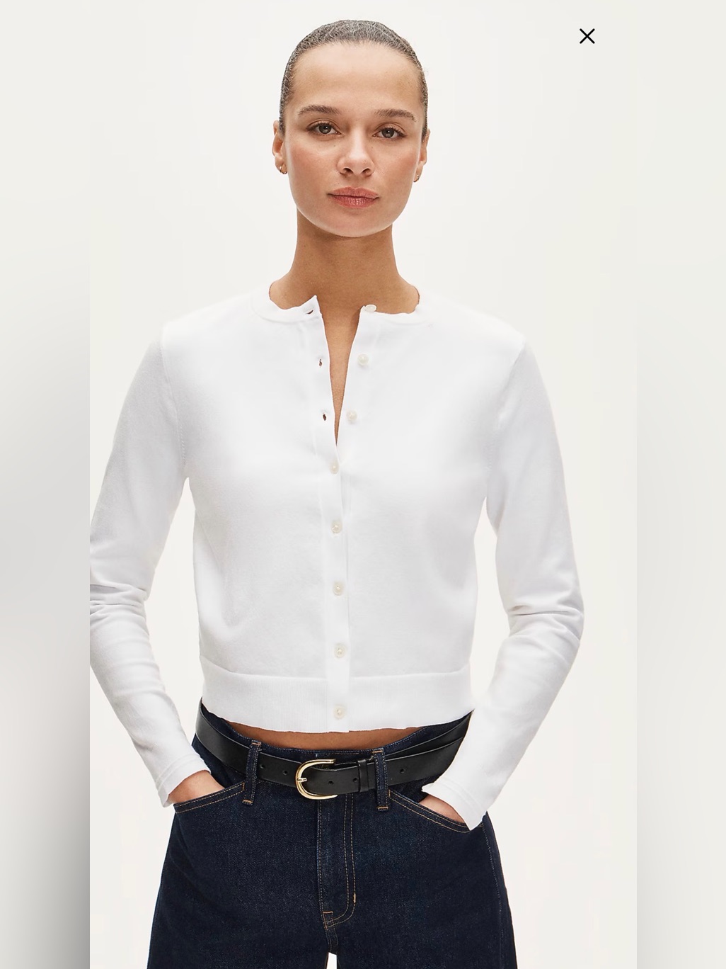 Jcrew White Jackie Cardigan Sz M